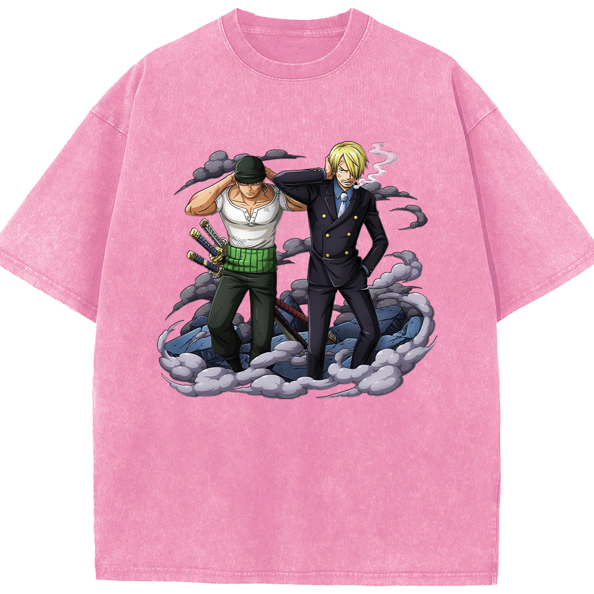 ワンピース サンジ ONE PIECE Sanji 綿100% ヴィンテージ風 半袖Tシャツ（フロントプリント）